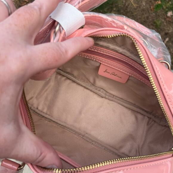 SAM EDELMAN NWT Elcie Pink Patent Leather Crossbody Bag + Dust Bag - Picture 10 of 11